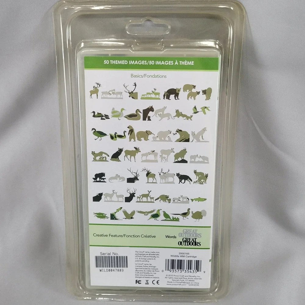 Cricut Lite Wildlife Cartridge 2000165 Green Nature Animal Die Cut 50 Images New